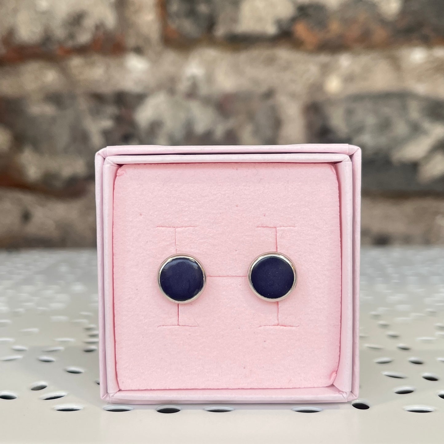 Silver studs - Navy Blue