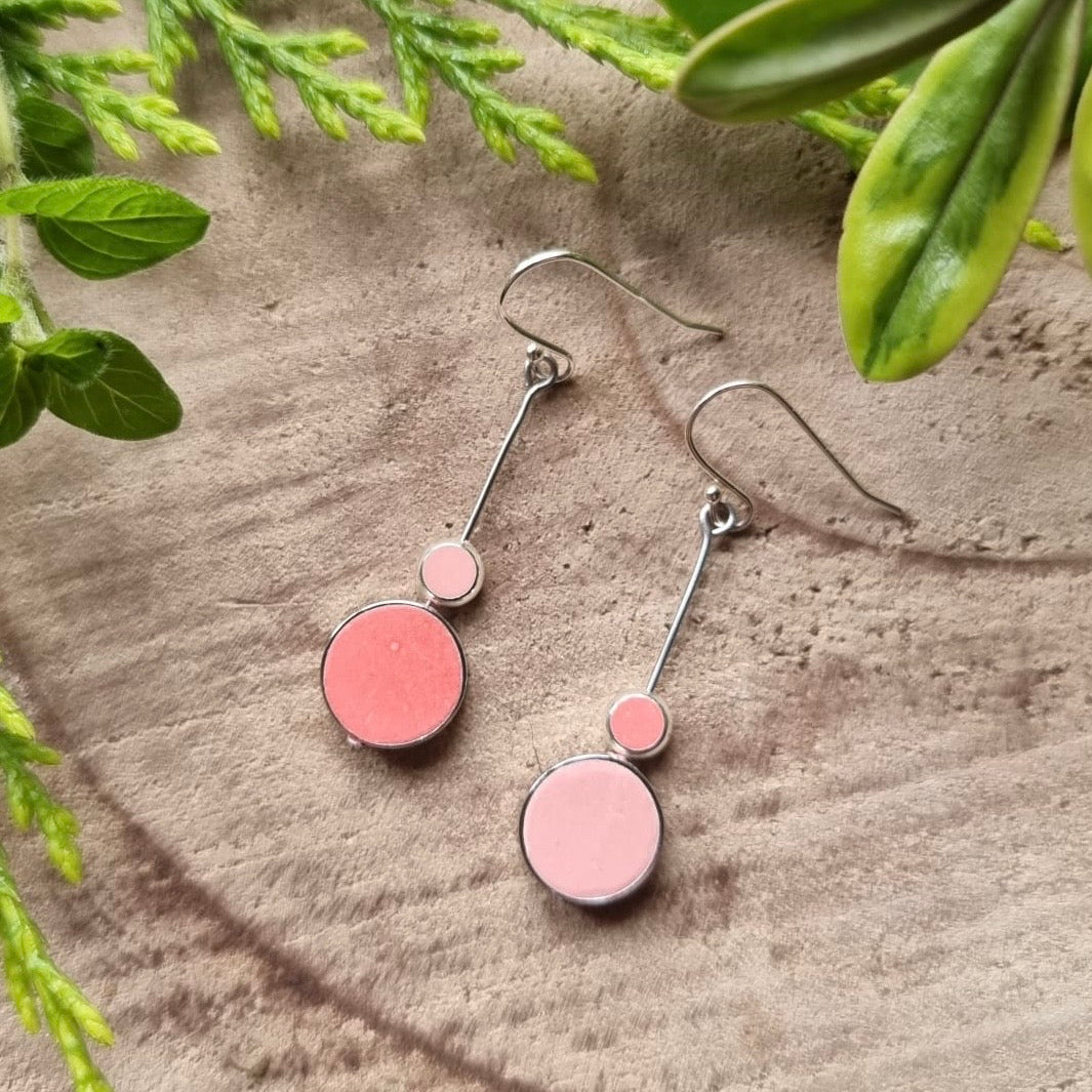 Asymmetrical Earrings - Pinks