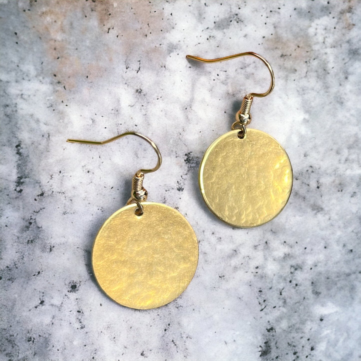 Hammered Disc Earrings - Small