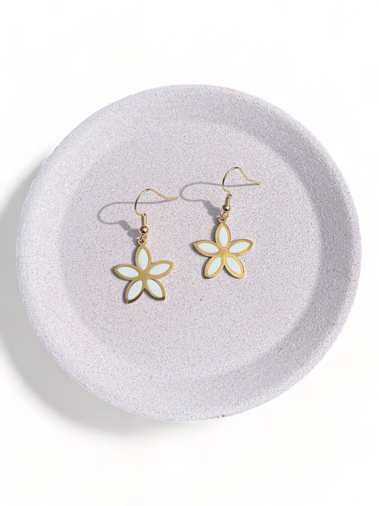 Gold Dainty Florals - White