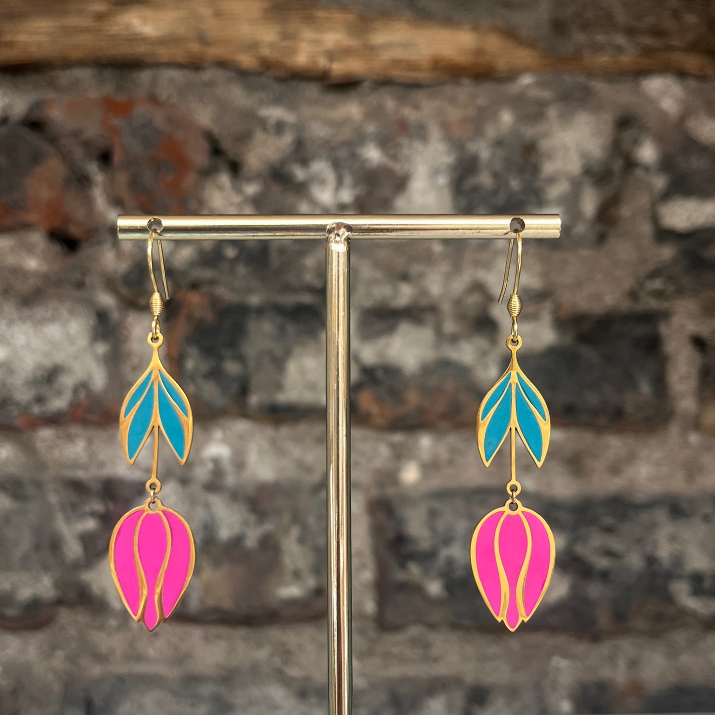 Gold Tulips - Pink and Green