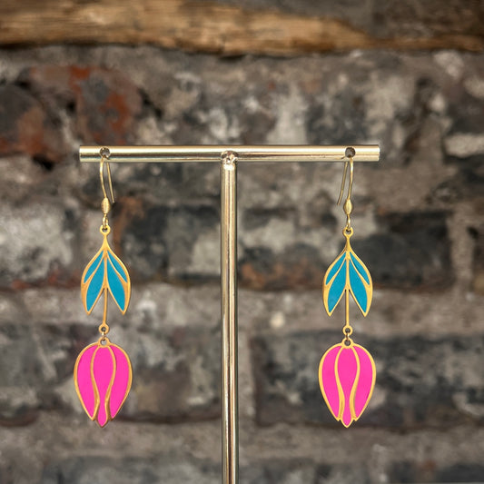 Gold Tulips - Pink and Green