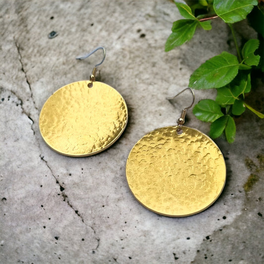 Hammered Coin Earrings - Large